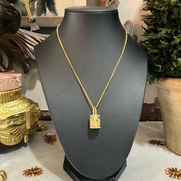 Elegant Gold Necklace with Colorful Pendant - Picture 6 of 11